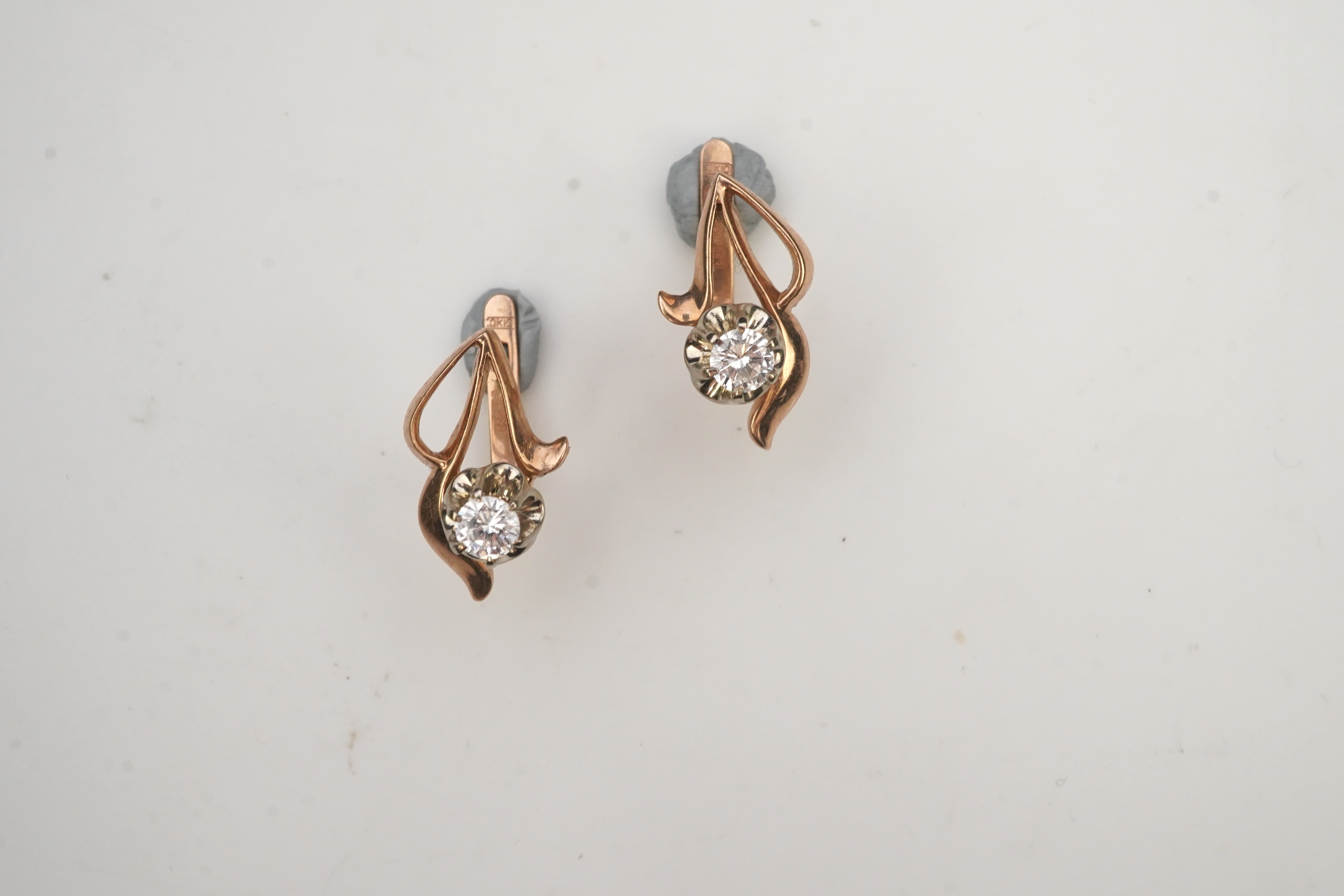 A pair of diamond earrings